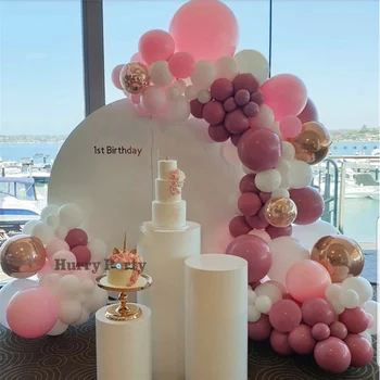 

112pcs/set DIY Balloons Garland Arch Kit Macaron Baby Pink Peach Pastel Rose Gold Wedding Baby Shower Birthday Party Decoration