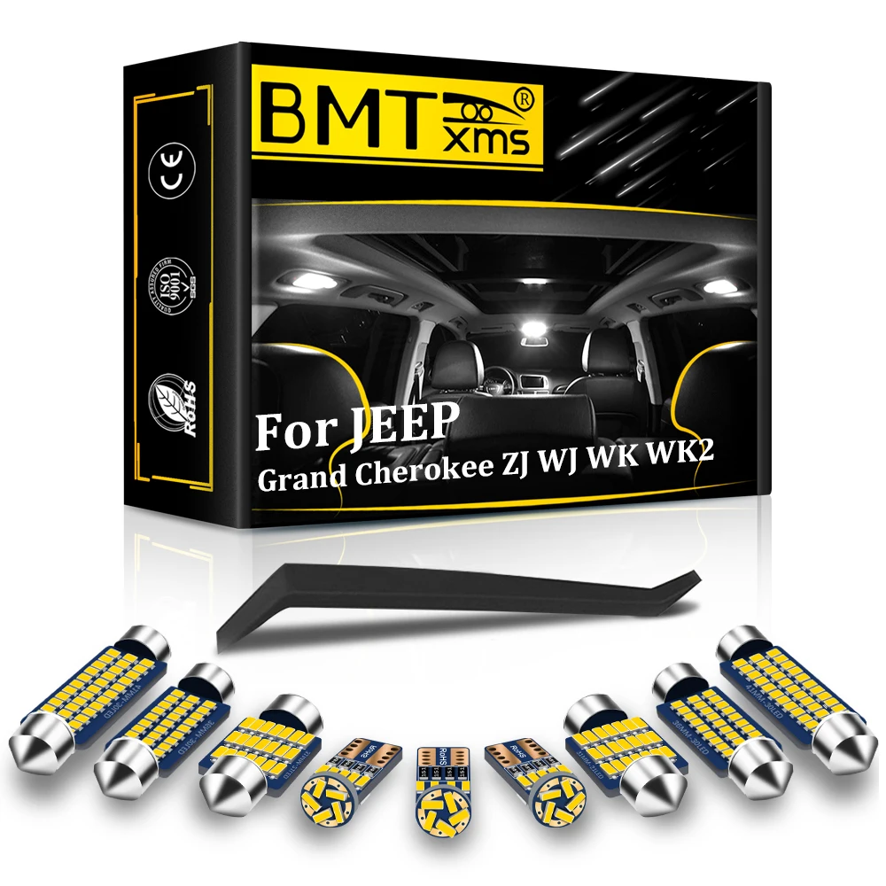 

BMTxms Canbus для Jeep Grand Cherokee ZJ WJ WK WK2 Commander 1993 1996 1999 2005 2006 2007 2012 2015 светодиодные внутренние фонари