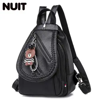 

Ladies Geometric Backpack Korean Style Student Black Retro Teenage Backpacks For Girls Mochila Notebook Plecak