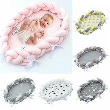 Скандинавская детская бионическая кровать для новорожденных, детская кроватка, завязанная бампером, хлопковая Съемная детская вязаная шапочка ручной работы, детская портативная кровать для путешествий