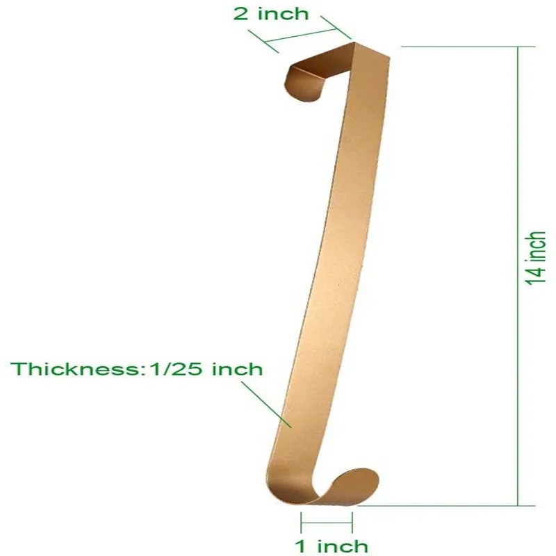 14 дюймов золотые металлические двери крючки для одежды вешалка венок для свадьбы, Рождества и венок для дома Кухня Стены Двери для тяжелых условий эксплуатации(22 фунтов лёгкий нейлоновый трос макс