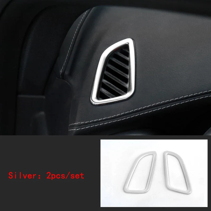 silver 2pcs Для- Mercedes Benz class C w205 amg c63 glc x253 c253 coupe крышка приборная панель розетка полосы аксессуары - Название цвета: silver 2pcs