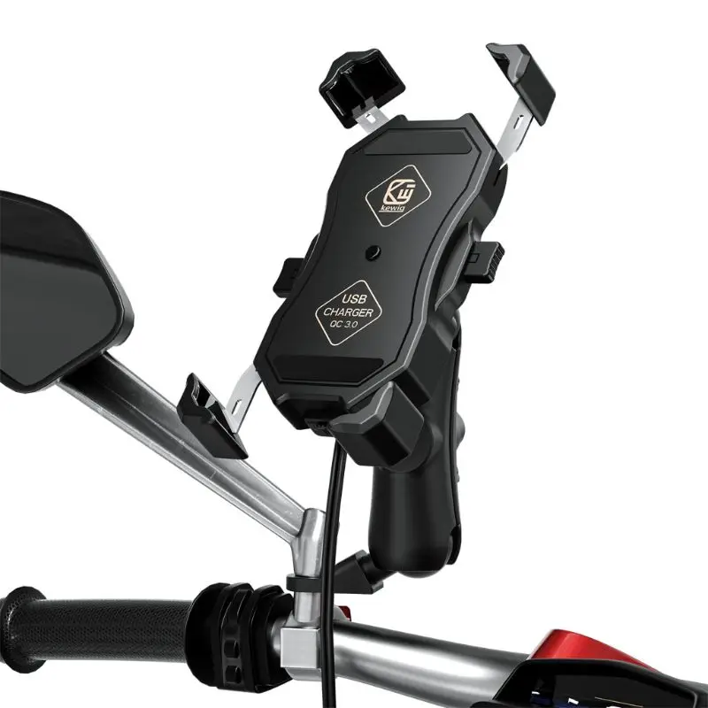 12V Waterproof Motorcycle QC3.0 USB Fast Charger Mount Stand Cellphone Holder Y51A 12V Waterproof Motorcycle QC3.0 USB Fast Charger Mount Stand Cellphone Holder Y51A