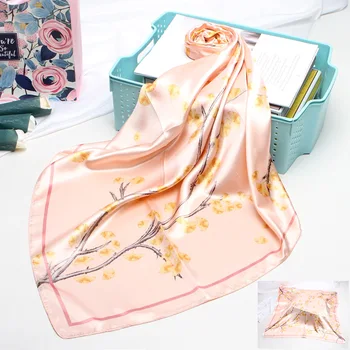 

90*90cm new fashion Big Bandana Hijab Simulation slightest towel female шарф женский scarves printed satin Foulard 32colors