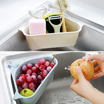 

Triangular Sink Drain Shelf Shelving Sink Suction Sink Soap Sponge Rack Rag Holder Kitchen Drying Rack Sponges Holder Household