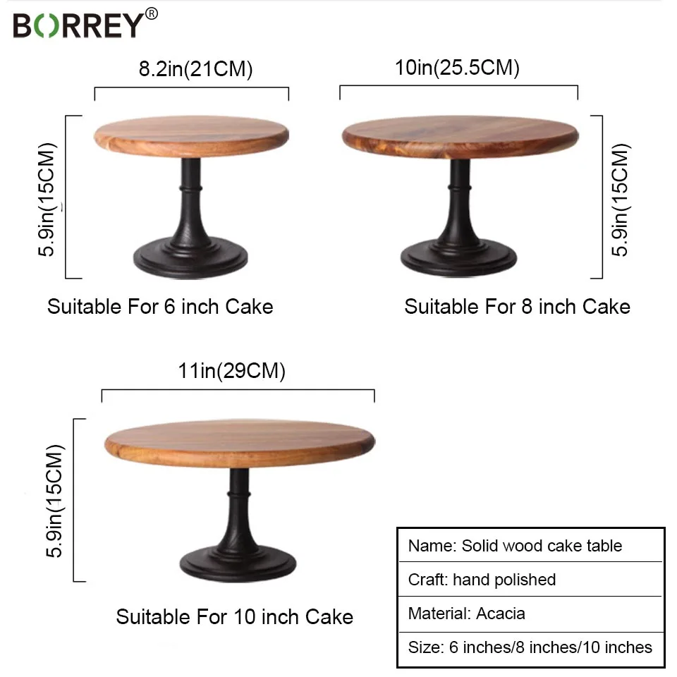 BORREY Wooden Tall Cake Tray  Fruit Cake Plate Home Party Dessert Storage Rack Cake Stand Cake Tool Birthday Wedding Decoration