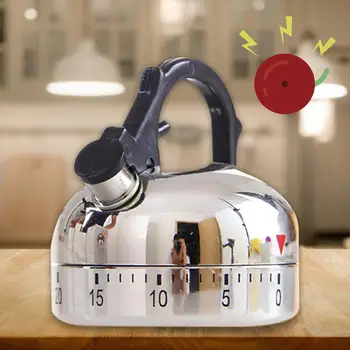 

Kettle Shape Kitchen Mechanical Timer Countdown Alarm Reminder Kitchen Tool Gadgets 60 Minutes Timer Cooking Reminders Tools