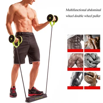 

Wheels Abdominal Wheels Roller Trainer Stretch Elastic Abdominal Resistance Pull Rope Tool Multifunctional Exercise Fitness
