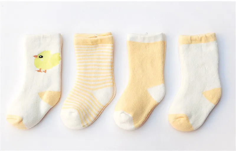 4Pairs/lot Newborn Baby Socks Cartoon Warm Baby Socks for Girls Infant Cotton Baby Boys Socks Spring Autumn Winter