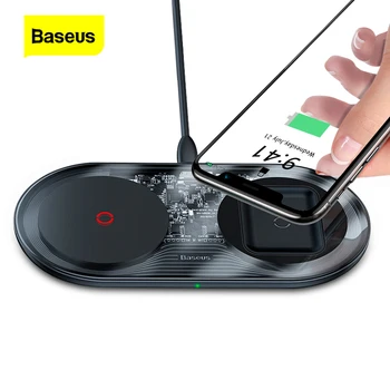 

Baseus 15W Fast Qi Wireless Charger for iPhone 11 Pro Max XR Xs AirPods Dual 10W Fast Charging For Samsung S20 S9 Huawei P30 Pro