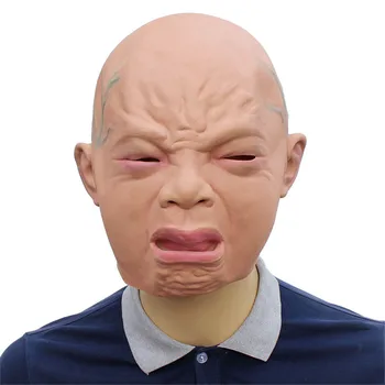 

Latex Crying Child Mask Costume Accessory Child Baby Head Mask Cosplay Halloween Latex Simulation Baby Head Mask