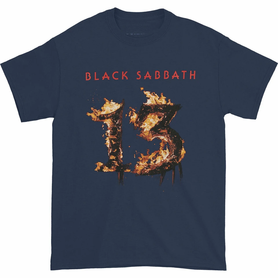 Black Sabbath Men'S 13 новая футболка с альбомом темно-синяя хлопковая на заказ | Мужская
