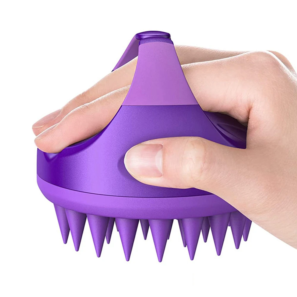 

1Pcs Purple Silicone Head Massager Shampoo Brush Scalp Stress Release Hair Exfoliating Scratcher For Women Men Or Pets