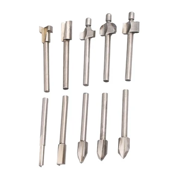 

1/8" Shank HSS Titanium Router Bits Fit Foredom Rotary Tool Set (10pcs)
