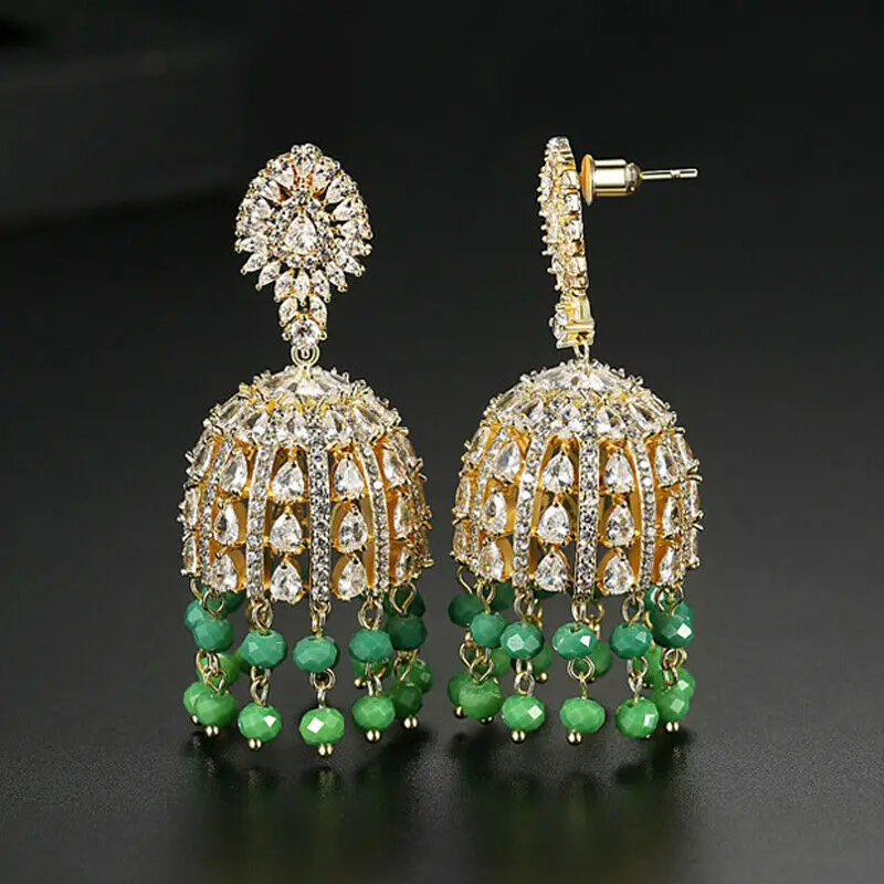 Новинка хрустальные серьги антикварные Jhumki Jhumka висячие этнические ювелирные