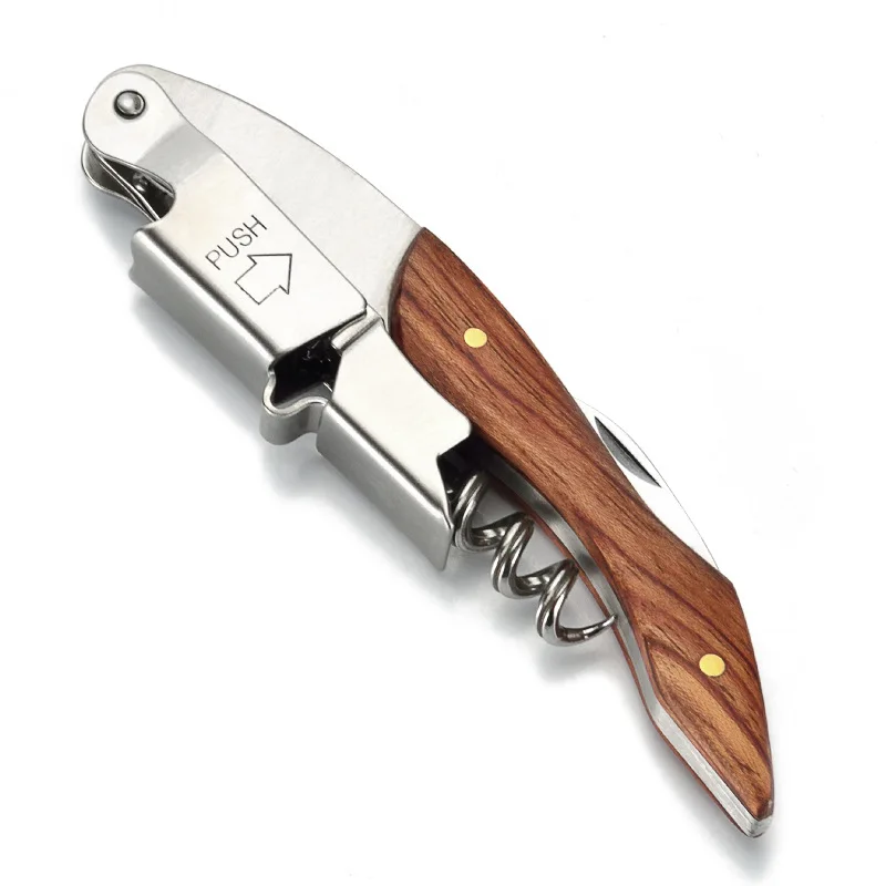 

ABUO-Wood Handle Professional Wine Opener Multifunction Portable Screw Corkscrew Wine Bottle Opener Cook Tools