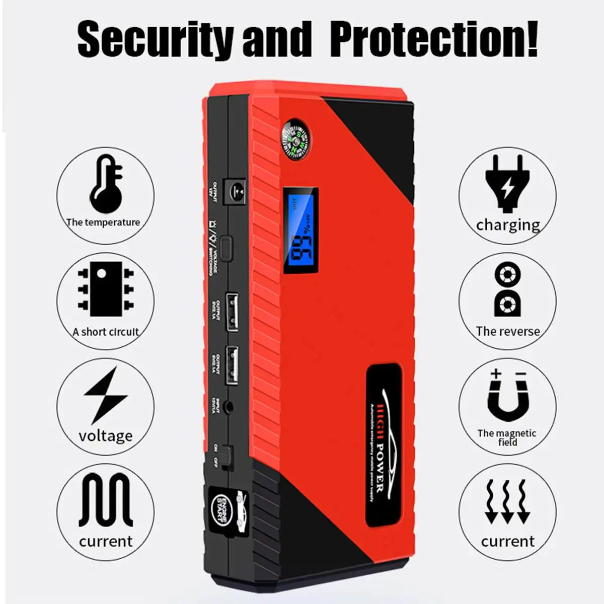 99800mAh Цифровая Дисплей высокое Мощность автомобиль скачок стартер 12V USB пусковое устройство Мощность автомобиля банка Зарядное устройство для автомобиля Батарея усилитель