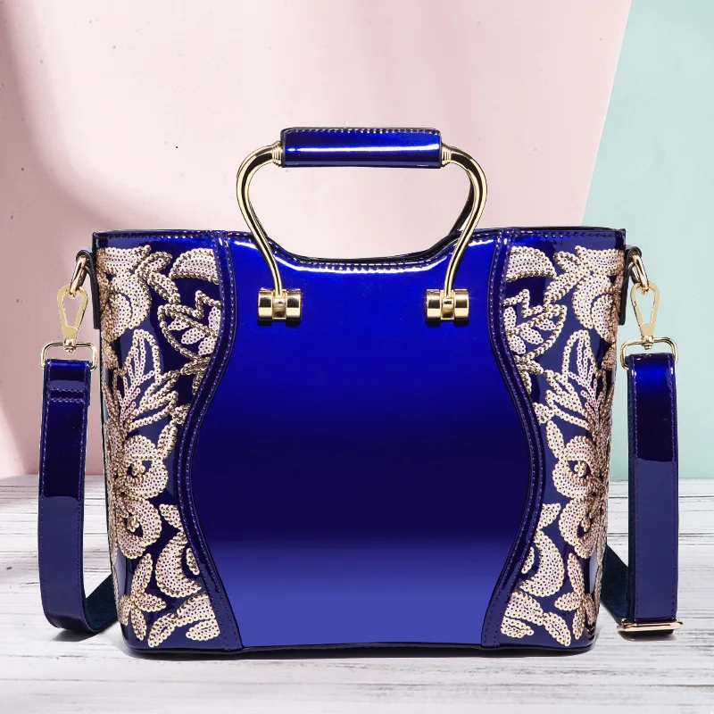 

2019 Leather Pearl Portable Diagonal Woman Package Paillette Bag