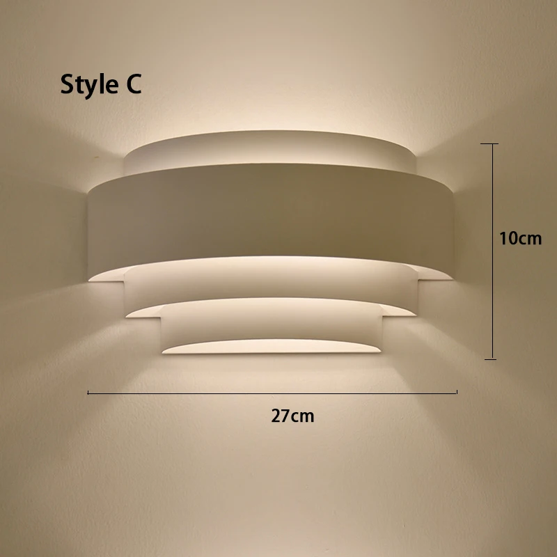 Современный Железный настенный светильник, зеркальный бра, настенный светильник для дома, светильник для ванной, прикроватный светильник для спальни, настенный светильник для помещений - Цвет абажура: Style C