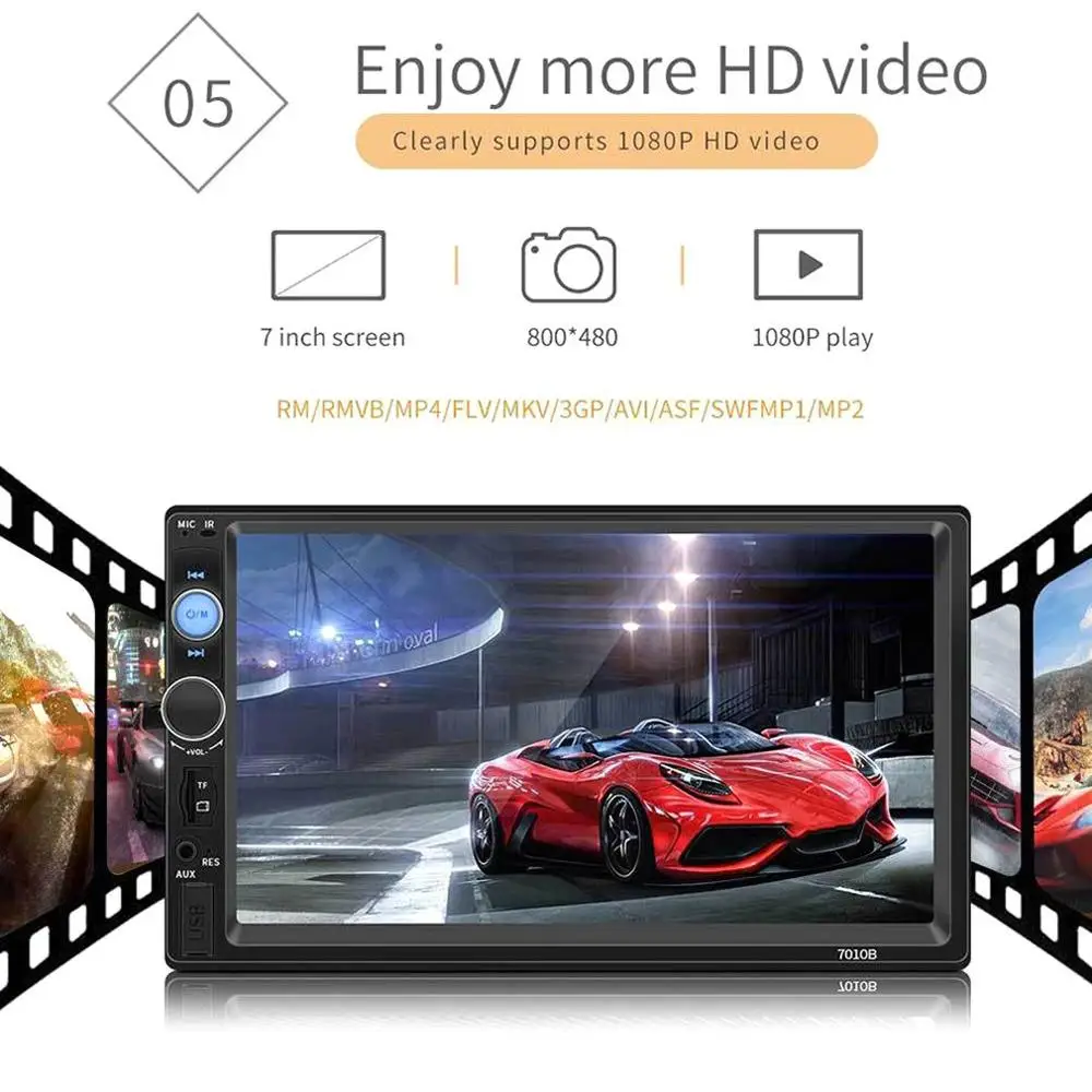 7010B для Android Apple Соединительный Hd 7 дюймов Цвет Экран Mp4 карты автомобиля Mp5 Player, функцией приема звонков и Реверсивный плеер