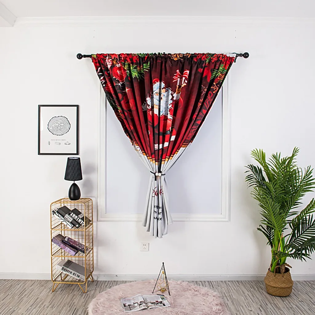 Занавеска s для гостиной Рождественский занавес тюль обработки окна с