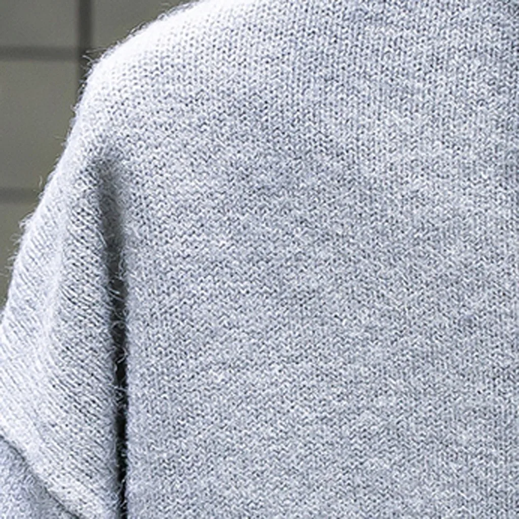 2019 Мужской осенне-зимний модный свитер с высоким воротником, теплый Эластичный вязаный свитер с длинными рукавами, повседневный Топ