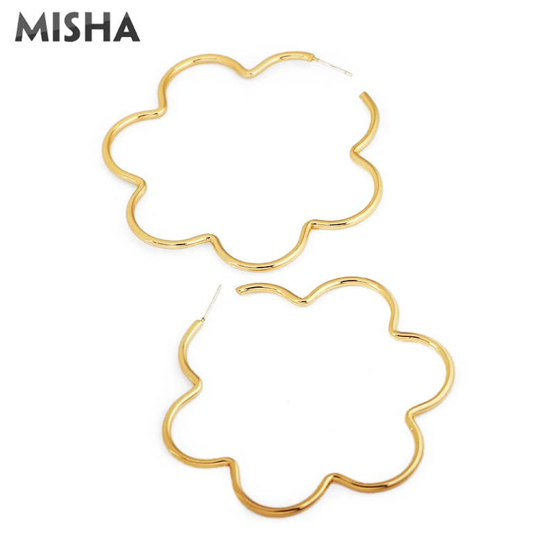 Earrings MISHA серьги-кольца для женщин ручной работы цветок винтаж большие ювелирные серьги для девочек женские подарки 0070 - Окраска металла: Earrings