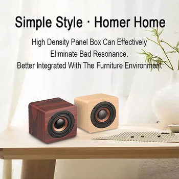 

Portable Retro Wooden Bluetooth Speaker Mini Outdoor Wireless Bass Loudspeaker Multifunctional DQ-Drop