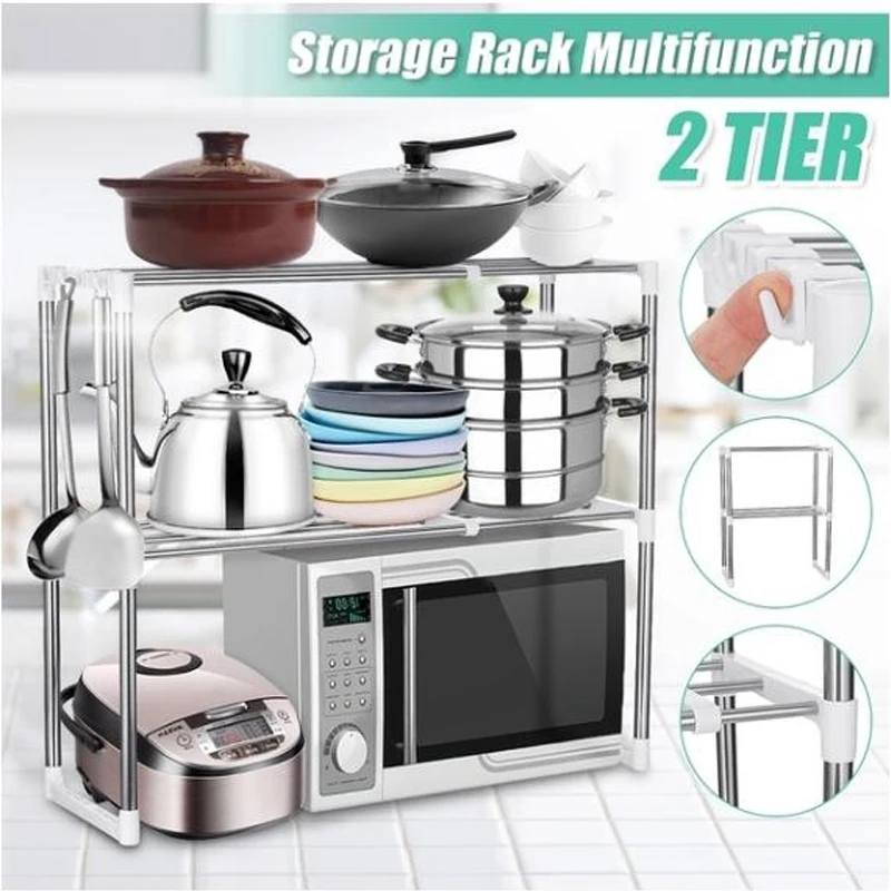 1 ESTANTERIA MICROONDA Soporte de estante para microondas multifuncional ,  ESTANTE COCINA ,ganchos colgantes multifuncionales,especiero, estante horno  Estante de almacenamiento Estante para condimentos - AliExpress