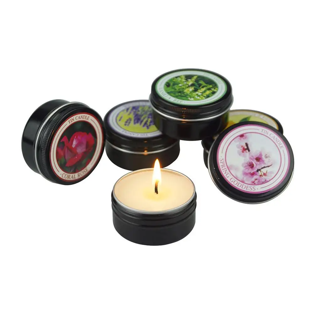 

5pcs Aromatherapy Candle Set Soy Wax Smokeless Candles Plant Essential Oil Aromatherapy For Bath Massage Spa Yoga Portable