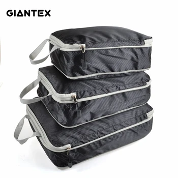 

Nylon Travel Bag Packing Cube System Durable 3 Pieces Set Large Capacity of Bags Clothing Sorting Compressed Organize