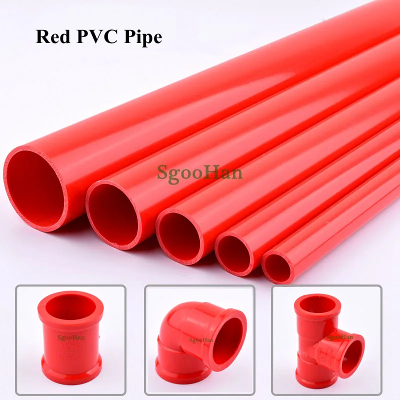 Outer Dia 2050mm Red PVC Pipe Aquarium Tank Fittings Home Garden Irrigation System UPVC Tube