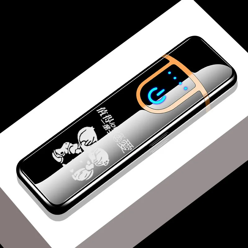 kiss Новая Металлическая USB Зажигалка Мини сенсорные электрические зажигалки для сигарет ветрозащитная электронная перезаряжаемая Зажигалка гаджеты для мужчин - Цвет: kiss