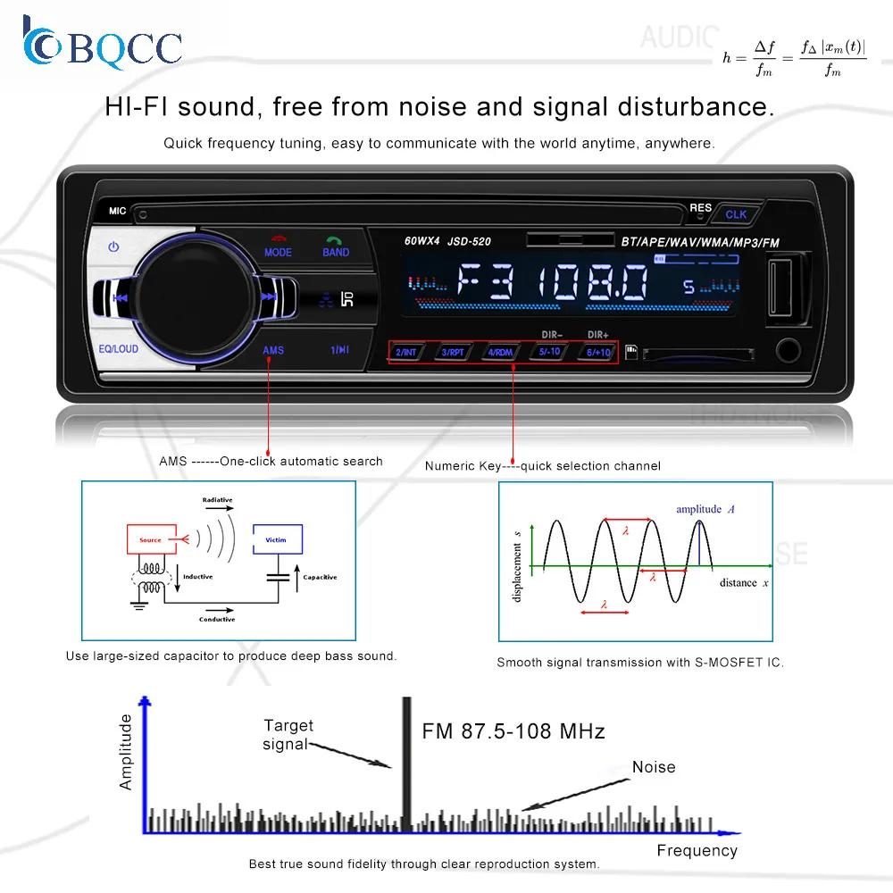 12V автомобильный стерео Bluetooth 1 Din авторадио радио FM Aux Вход приемник SD USB MP3 MMC игрок WMA