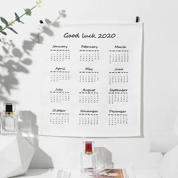 

2020 Wall Calendar Fabric Printed Calendar Clock Yearly Diary Study Planner Advent Calendar Wall Hanging Calendar Home Office