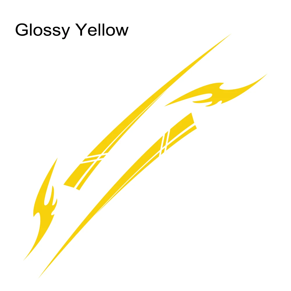 Glossy Yellow 2 шт. наклейки для автомобиля Стайлинг капот двигателя авто дверь боковая юбка полосы наклейка гоночный украшение для автоматического кузова Аксессуары для Honda Civic - Название цвета: Glossy Yellow