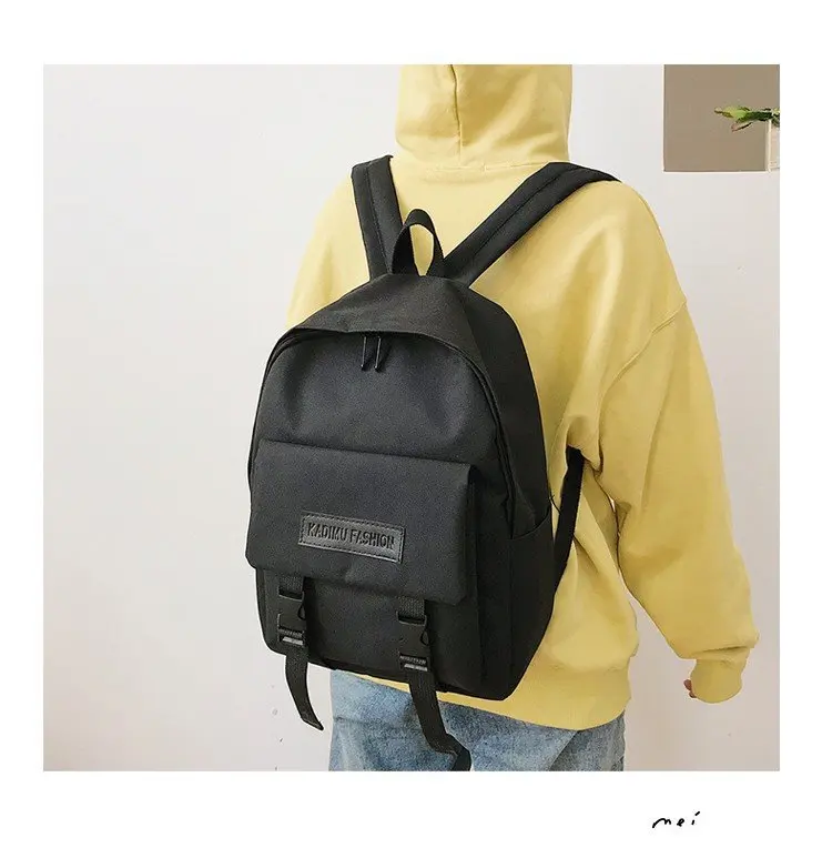 

19-High Quality Fabric Stereo Pocket Mortise Lock-Style Flip Rain Cover Backpack
