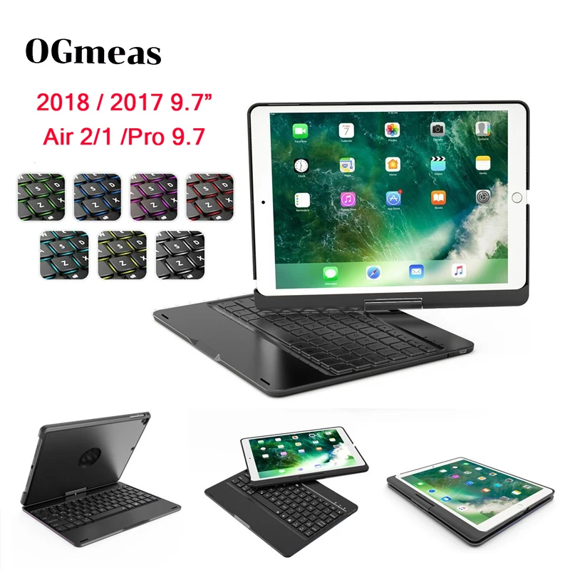 Беспроводной bluetooth чехол с подсветкой для iPad 2018 9 7 2017 Pro Air 2/Air 1 смарт книжка|Чехлы