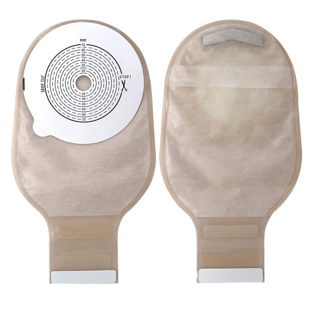 

10 Pcs Colostomy Bags with Carbon Filter Disposable No-leak Stoma Bag Quality Adults Colostomy Bag Back Window Velcro Sealing