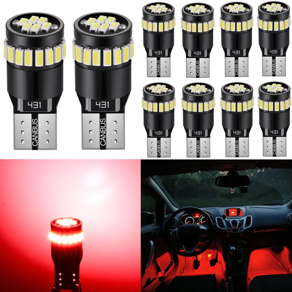 

10pcs Canbus W5W T10 LED Bulb Car Interior Lights For Hyundai i30 Tucson Solaris Elantra Santa Fe ix35 i20 i10 Accent Sonata