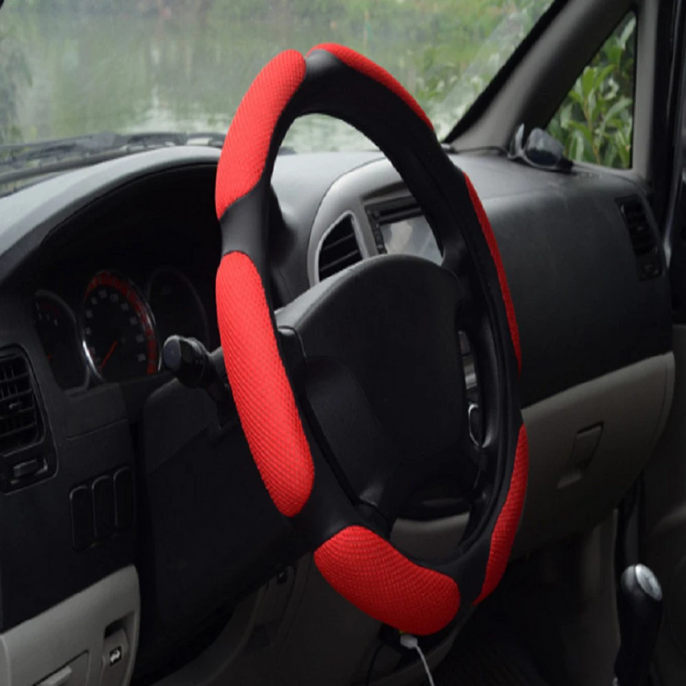 

38CM Car Steering Wheel Covers Non-slip Breathable Mesh Steering Wheel Protector Steering Covers Braid Car Truck Design Interior