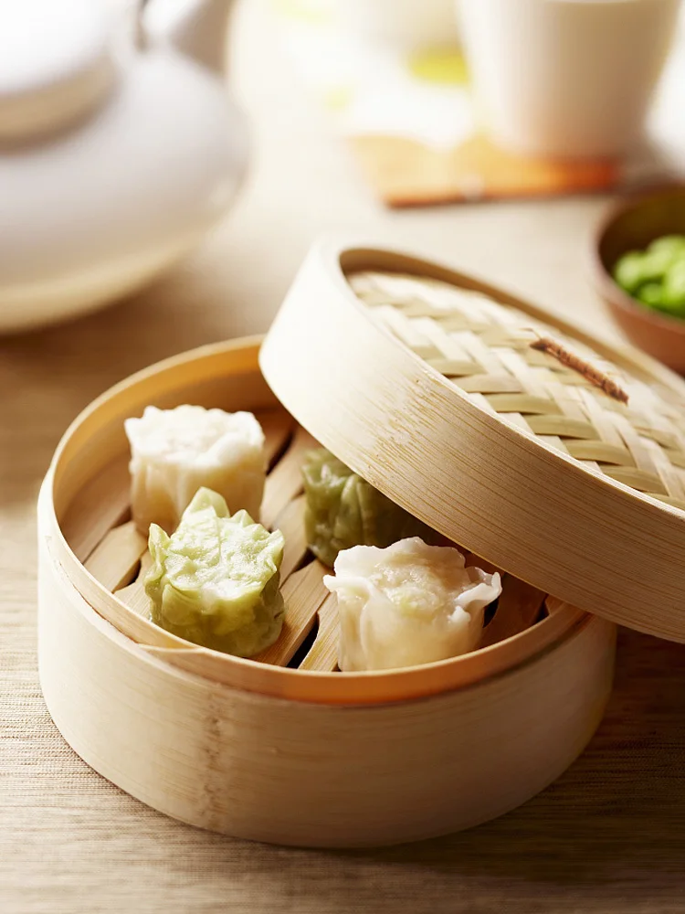 Мини-стимер abalone клетка бамбуковая steamed креветка клецки клетка с ручкой маленький ящик Hong Kong стиль Закуска для ресторана