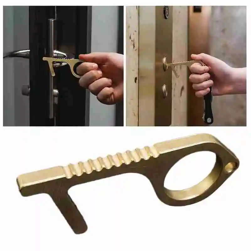 

Antimicrobial Brass Hand Tool Limit Germ Exposure During Checkout Safe Easy Way to Avoid Germs Portable Press Elevator Tool