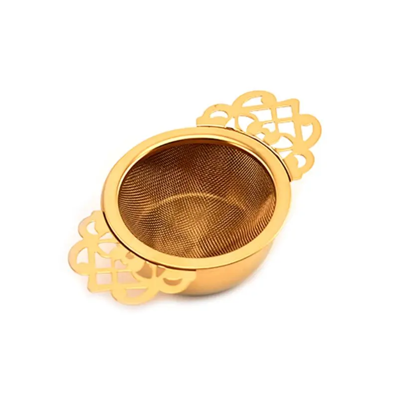 OOTDTY Round Lace Tea Strainer Infuser Mesh Loose Leaf Spice Filter Reusable Gadget