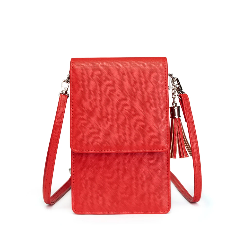 Прямая Красочный сотовый телефон сумка Мода ежедневного использования держатель для карт маленькая летняя сумка на плечо для женщин - Цвет: B-red