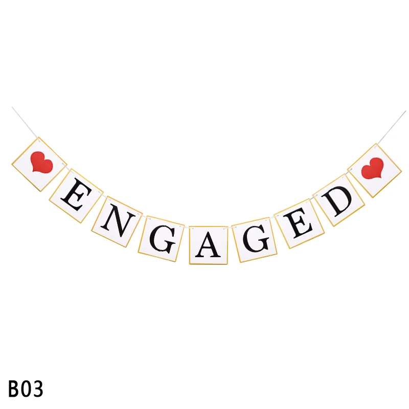 B03 engaged Свадебное украшение невесты, чтобы быть фото стенд реквизит Mr Mrs только что замужние фотосессии Детские Свадебные девичник холостяцкие вечерние украшения - Цвет: B03 engaged