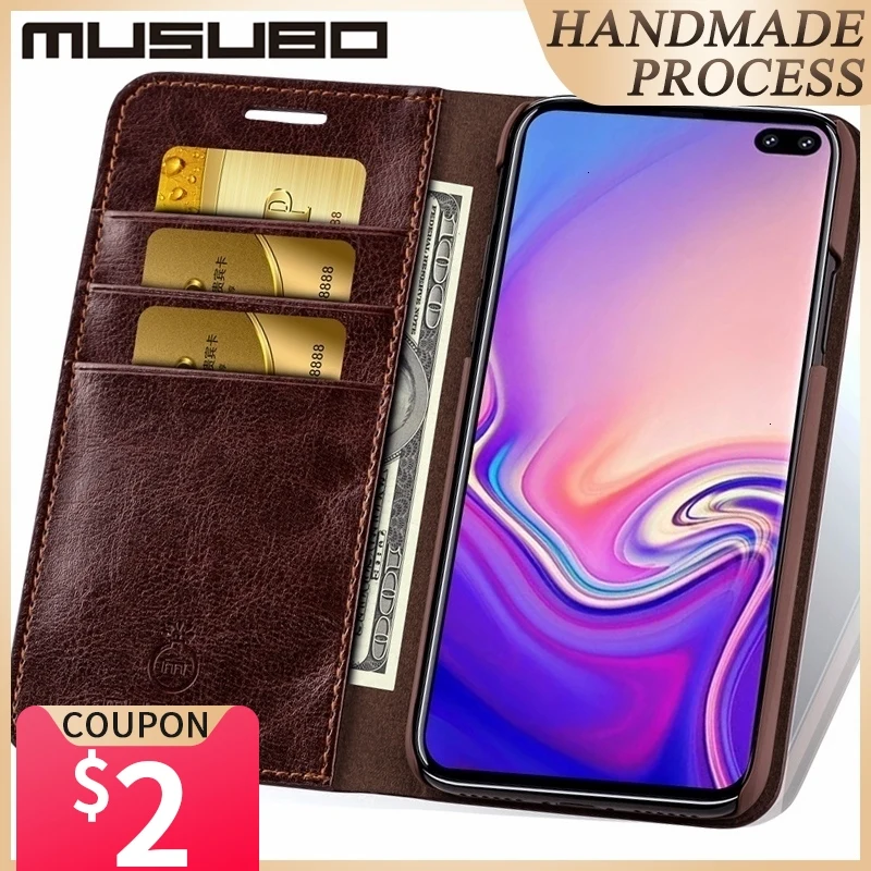 

Musubo Business Luxury Case For Samsung Galaxy S20 S10 S10+ S10e Genuine Leather Flip Cases Cover for S9 Plus Funda Coque Capa