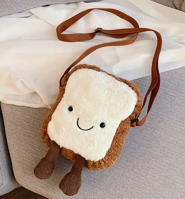 toast Игрушек! Милая плюшевая игрушка прекрасный мультфильм Мороженое Тост Хлеб Мягкая сумка через плечо сумка для монет Девушка День рождения Рождественский подарок 1 шт - Цвет: toast