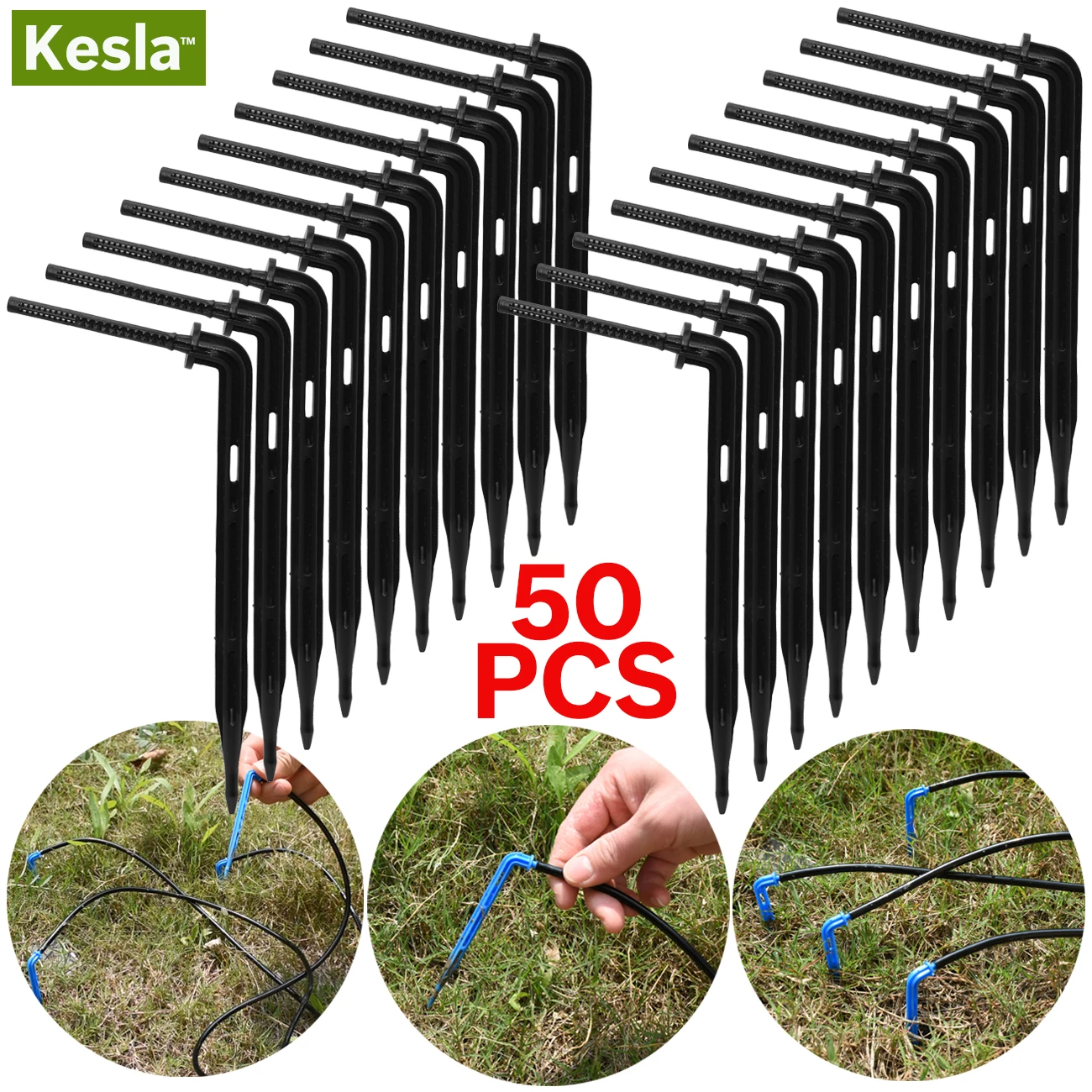 H37c9540e0a444c3aab882c9168cc52e69 KESLA 50PCS Bend Arrow Dripper Micro Drip Irrigation Kit Emitters for 3/5mm Hose Garden Watering Saving Micro Dripper Greenhouse