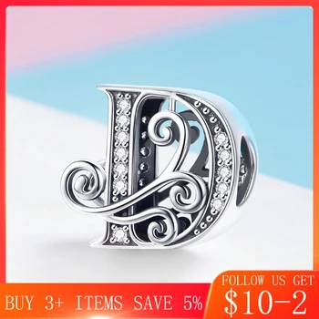 

CodeMonkey Real 925 Sterling Silver Letter Alphabet D Charm Bead Fit Original Bracelets Pendant Jewelry Making CMC030-D